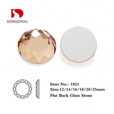 DZ-1021 flat round shape crystal glass beads flatback stone